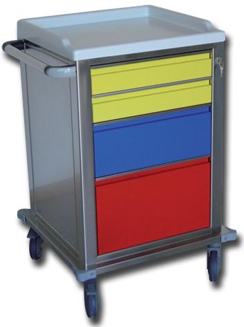 CARRELLO MODULARE Inox con 2 + 1 + 1 cassetti