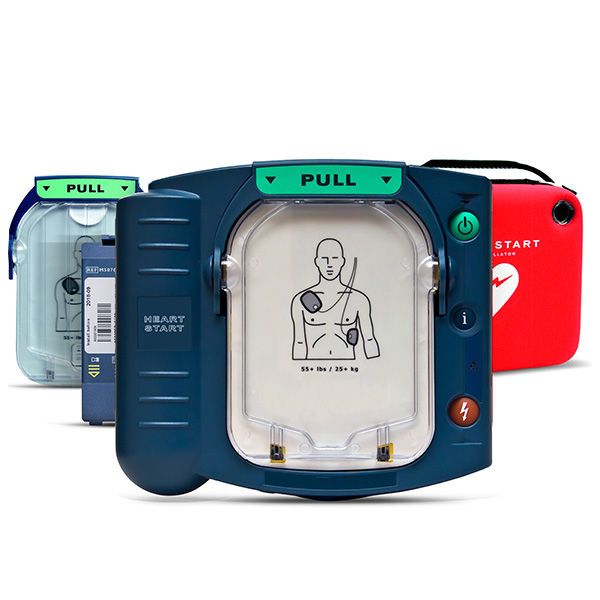 DEFIBRILLATORE PHILIPS® HS1 DAE SEMIAUTOMATICO completo con borsa