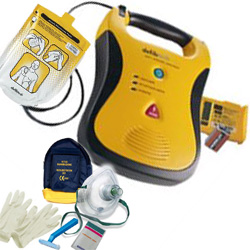 DEFIBRILLATORE DAE SEMIAUTOMATICO DEFIBTECH LIFELINE AED con PIASTRE ADULTO, BATTERIA 7ANNI + KIT BLSD - garanzia 8 anni