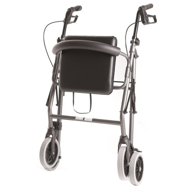 DEAMBULATORE / ROLLATOR PIEGHEVOLE 4 RUOTE CON SEDUTA IMBOTTITA