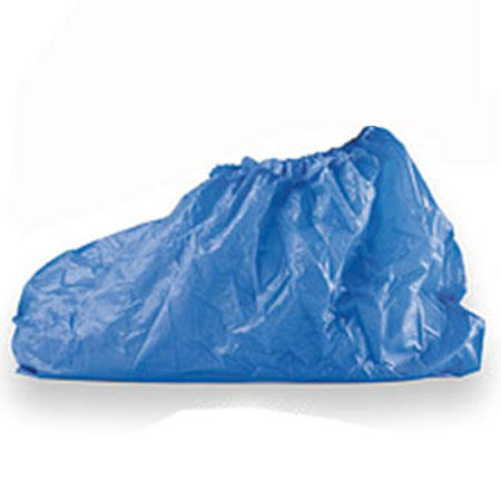 CALZARI COPRISCARPA / SOVRASCARPA MONOUSO IN CPE con fascia elastica - impermeabile - azzurro - conf.100pz