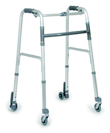 DEAMBULATORE PIEGHEVOLE - 2 RUOTE ANTERIORI PIROETTANTI + 2 POSTERIORI con sistema autobloccante - portata 130kg