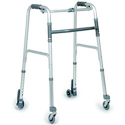 DEAMBULATORE PIEGHEVOLE - 2 RUOTE ANTERIORI PIROETTANTI + 2 POSTERIORI con sistema autobloccante - portata 130kg