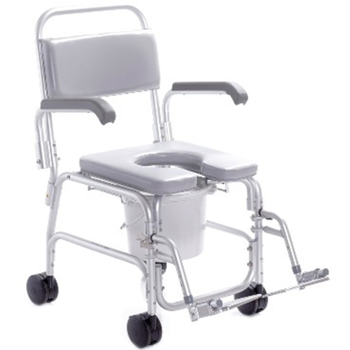 SEDIA COMODA PER WC E DOCCIA - su ruote con freno