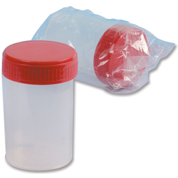 CONTENITORE URINE MONOUSO GRADUATO ISO8 imbustato singolarmente- 60ml - conf.500pz