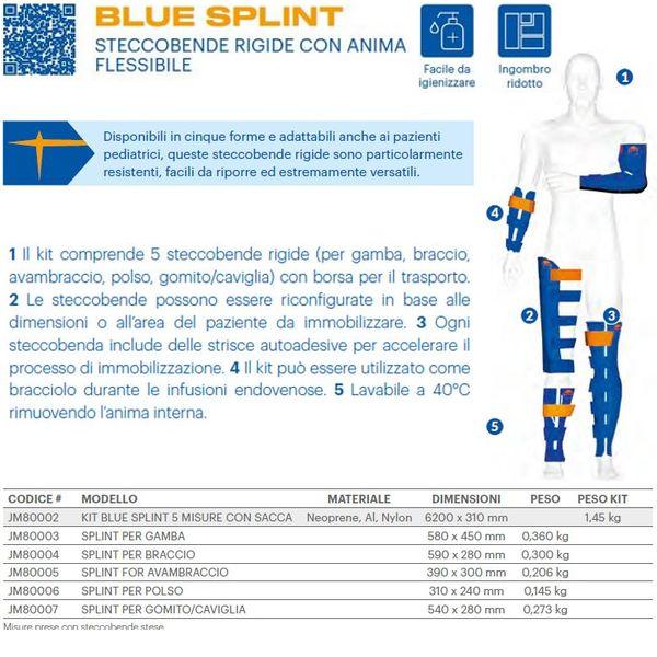 STECCOBENDE KIT BLUE SPLINT - KIT 5 MISURE - anima flessibile - chiusura con velcro