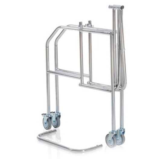 DEAMBULATORE PIEGHEVOLE ASCELLARE PIEGHEVOLE - 4 RUOTE con freni - altezza regolabile - portata 130kg