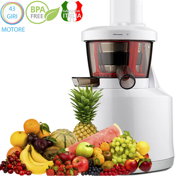 Estrattore di Succo Slow Juicer FAMILY Estratti di Benessere - 2 Generazione - BPA Free - 45 Giri al minuto - 3 filtri e in OMAGGIO accessorio per il TOFU