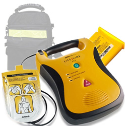 DEFIBRILLATORE DAE SEMIAUTOMATICO DEFIBTECH LIFELINE AED con PIASTRE ADULTO, BATTERIA 7ANNI e BORSA DI TRASPORTO - garanzia 8 anni