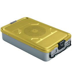 CONTENITORE / CONTAINER MOD. GRANDE CON FILTRO - 580x280x.h260mm - perforato - giallo