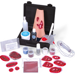 SET 1 PER SIMULAZIONE FERITE / ESERCITAZIONI SOCCORSO MEDICO - valigetta+kit completo