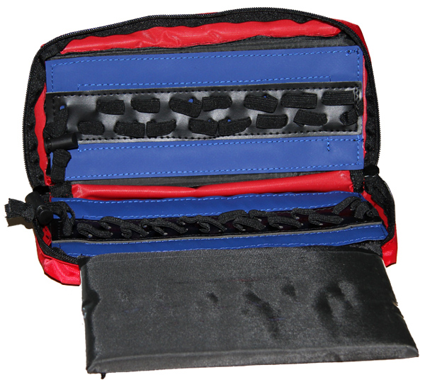 AMPOLLARIO ASTUCCIO PORTAFIALE CON ELASTICI - 25x12xh.7cm - 28 fiale / ampolle - rosso
