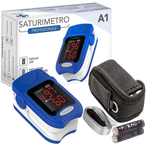 PULSOSSIMETRO SATURIMETRO DA DITO FS10A - allarmi visivi - adulto e pediatrico