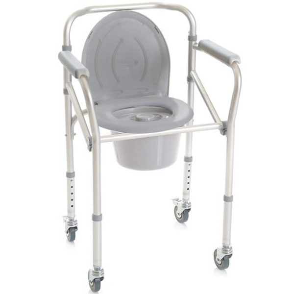 RIALZI STABILIZZANTI PER WC IN ALLUMINIO ANODIZZATO - 4 funzioni in 1 – Pieghevole – 4 ruote – Serie Onda