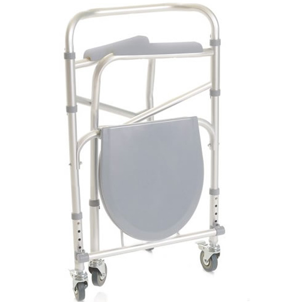 RIALZI STABILIZZANTI PER WC IN ALLUMINIO ANODIZZATO - 4 funzioni in 1 – Pieghevole – 4 ruote – Serie Onda