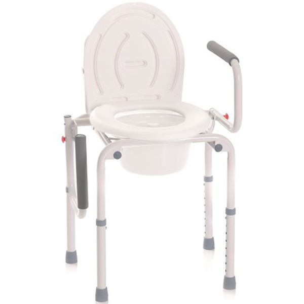 RIALZI STABILIZZANTI PER WC IN ALLUMINIO VERNICIATO - 4 funzioni in 1 – Fissa – Braccioli ribaltabili – Onda
