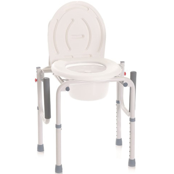 RIALZI STABILIZZANTI PER WC IN ALLUMINIO VERNICIATO - 4 funzioni in 1 – Fissa – Braccioli ribaltabili – Onda