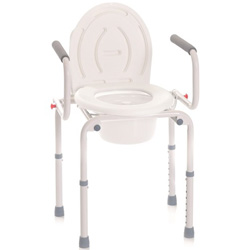 RIALZI STABILIZZANTI PER WC IN ALLUMINIO VERNICIATO - 4 funzioni in 1 – Fissa – Braccioli ribaltabili – Onda