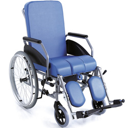 SEDIA COMODA IN ACCIAIO VERNICIATO, CON SCHIENALE RECLINABILE - Autospinta posteriore – Komoda