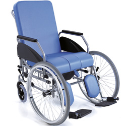 SEDIA COMODA IN ACCIAIO VERNICIATO, SERVOASSISTITA, CON SCHIENALE RECLINABILE - Autospinta anteriore – Komoda