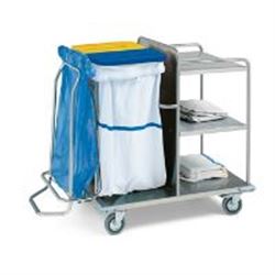 CARRELLO BIANCHERIA in acciaio inox - con paraspigoli - 133x65xh.104cm