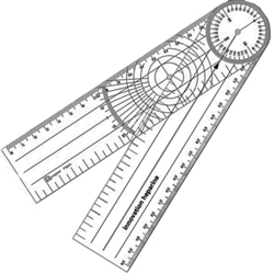 GONIOMETRO IN PLASTICA - 205x45mm -  per misurazioni corporee posturali 