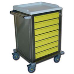 CARRELLO MULTIFUNZIONE in acciaio inox - con 7 cassetti - 67x63xh.104cm