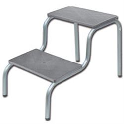 SCALETTA PREDELLINO in tubolare verniciato - 2 gradini in plastica - portata 90kg - 40x53xh.44cm