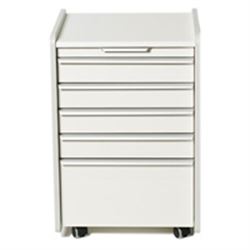 CASSETTIERA S9 - SU RUOTE - 52x43,5xh.81cm - 5 cassetti - bianca