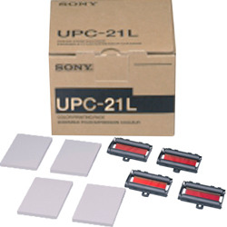 PACCHETTO DI STAMPA ECOGRAFICA - CARTA SONY COLOUR UPC-21L A6 - conf. 200fogli e 4 cartucce di stampa