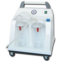 ASPIRATORE CHIRURGICO TOBI HOSPITAL su rotelle - a pedale - 230V - 2x2lt - 90lt/min