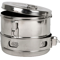 CESTELLO DRUM PER STERILIZZAZIONE in acciaio inox - autoclavabile - Ø24xh.19cm