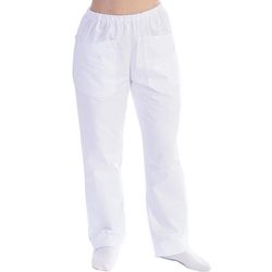 PANTALONE DOTTORE MEDICO INFERMIERE UNISEX - cotone 60% - bianco - varie misure