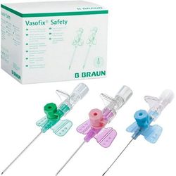 AGHI CANNULA A 2 VIE sterili - versione con protezione di sicurezza - conf. 50pz - varie misure