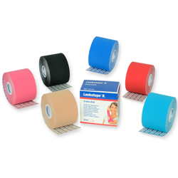 TAPE NEUROMUSCOLARE BSN LEUKOTAPE K - 5m.x5cm  - in cotone - latex free - resistente all'acqua - vari colori