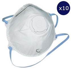 photo Mascherine Fpp2 mascherina facciale respiratoria fpp2 a cono con valvola filtrante 94 conf 10pz