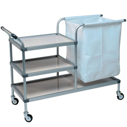 CARRELLO PORTA BIANCHERIA in alluminio - 112x57x.h91,5cm - capacità 50kg