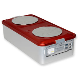 CONTENITORE / CONTAINER CON VALVOLA grande 580X280mm - h150 mm - non perforato - rosso