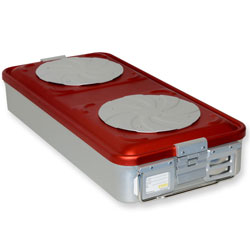 CONTENITORE / CONTAINER MOD. GRANDE IN ALLUMINIO CON VALVOLA - h100mm - non perforato - rosso