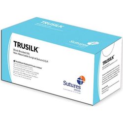 SUTURA MULTIFILAMENTO NON ASSORBIBILE TRUSILK - SETA col. NERO - conf. 12pz - vari calibri e misure