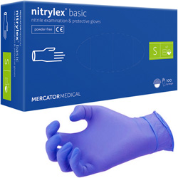 GUANTI IN NITRILE NITRYLEX BASIC BLU - senza polvere - conf.100pz - varie misure