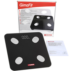 BILANCIA PESAPERSONE DIGITALE GIMAFIT con BLUETOOTH e APP GIMA - portata 150kg - nera