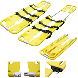 BARELLA A CUCCHIAIO PIEGHEVOLE HDPE - peso 8kg - portata 160kg - completa di 3 cinture - gialla