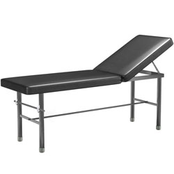 LETTINO VISITA MEDICA REGOLABILE in acciaio INOX - 190x60xh.68cm - portata 175kg - nero 