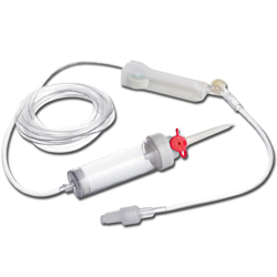 DEFLUSSORE PER INFUSIONI 2 VIE - FLEBO KIT - sterile senza ago - tubo 150cm