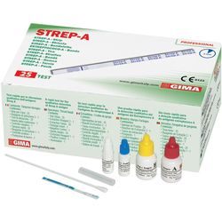 TEST STREP-A STREPTOCOCCO ANALISI TAMPONE FARINGEO - uso professionale - a strisce - conf.25pz