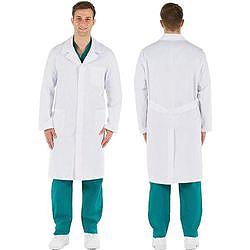 CAMICE MEDICO DOTTORE INFERMIERE UOMO - cotone 100% - bianco - varie misure