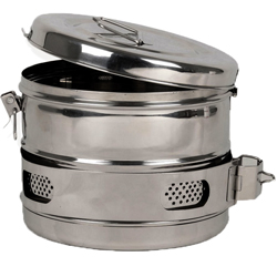 CESTELLO DRUM PER STERILIZZAZIONE in acciaio inox - autoclavabile - Ø19xh.16cm