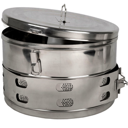 CESTELLO DRUM PER STERILIZZAZIONE in acciaio inox - autoclavabile - Ø39xh.25cm