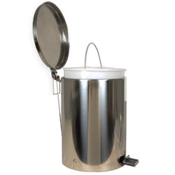 CESTINO RIFIUTI / PATTUMIERA CON PEDALE in accaio inox - capacità 7lt